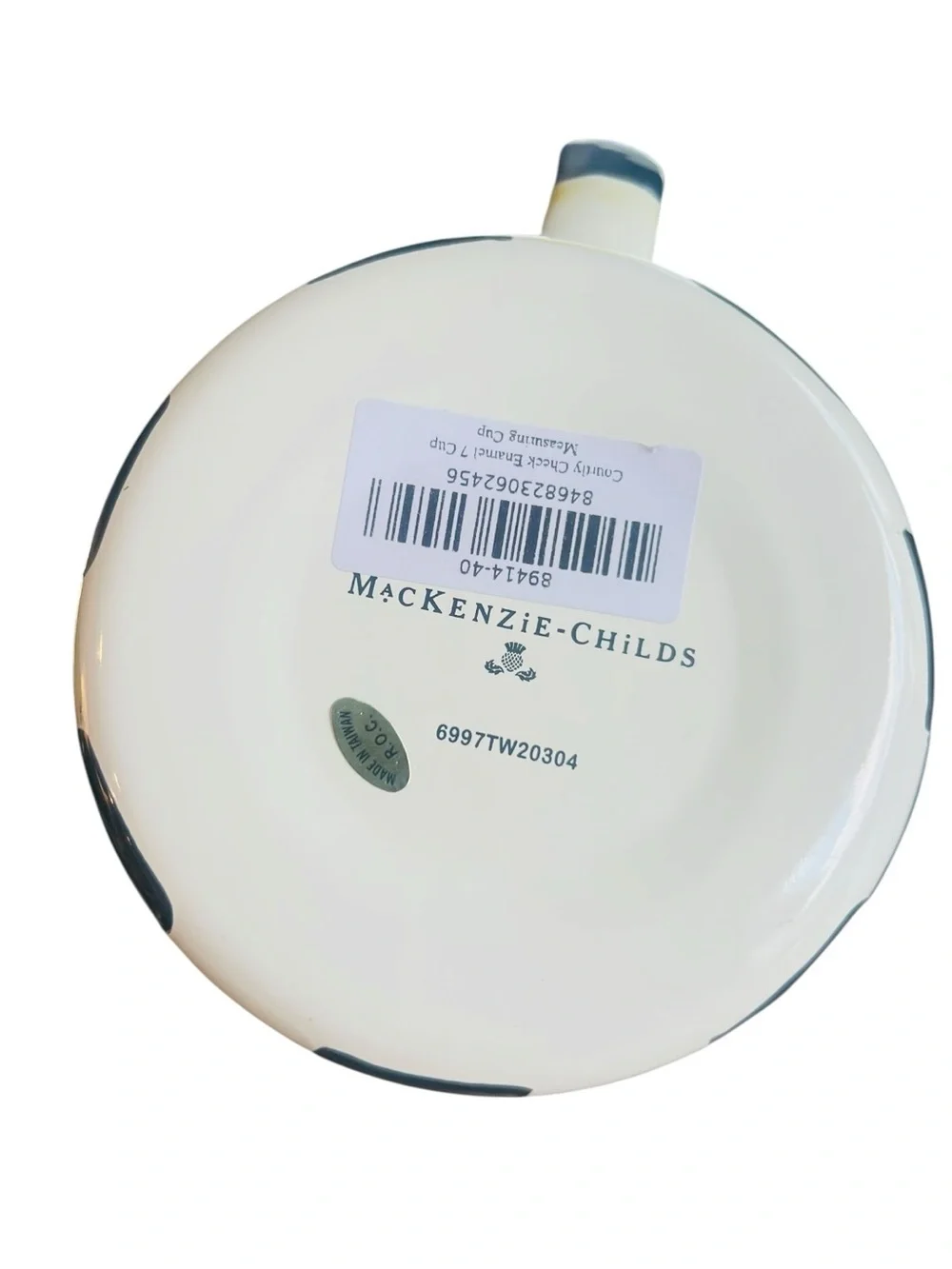 MacKenzie-Childs Courtly Check 7-Cup Enamel Measuring Cup Pitcher 56 oz